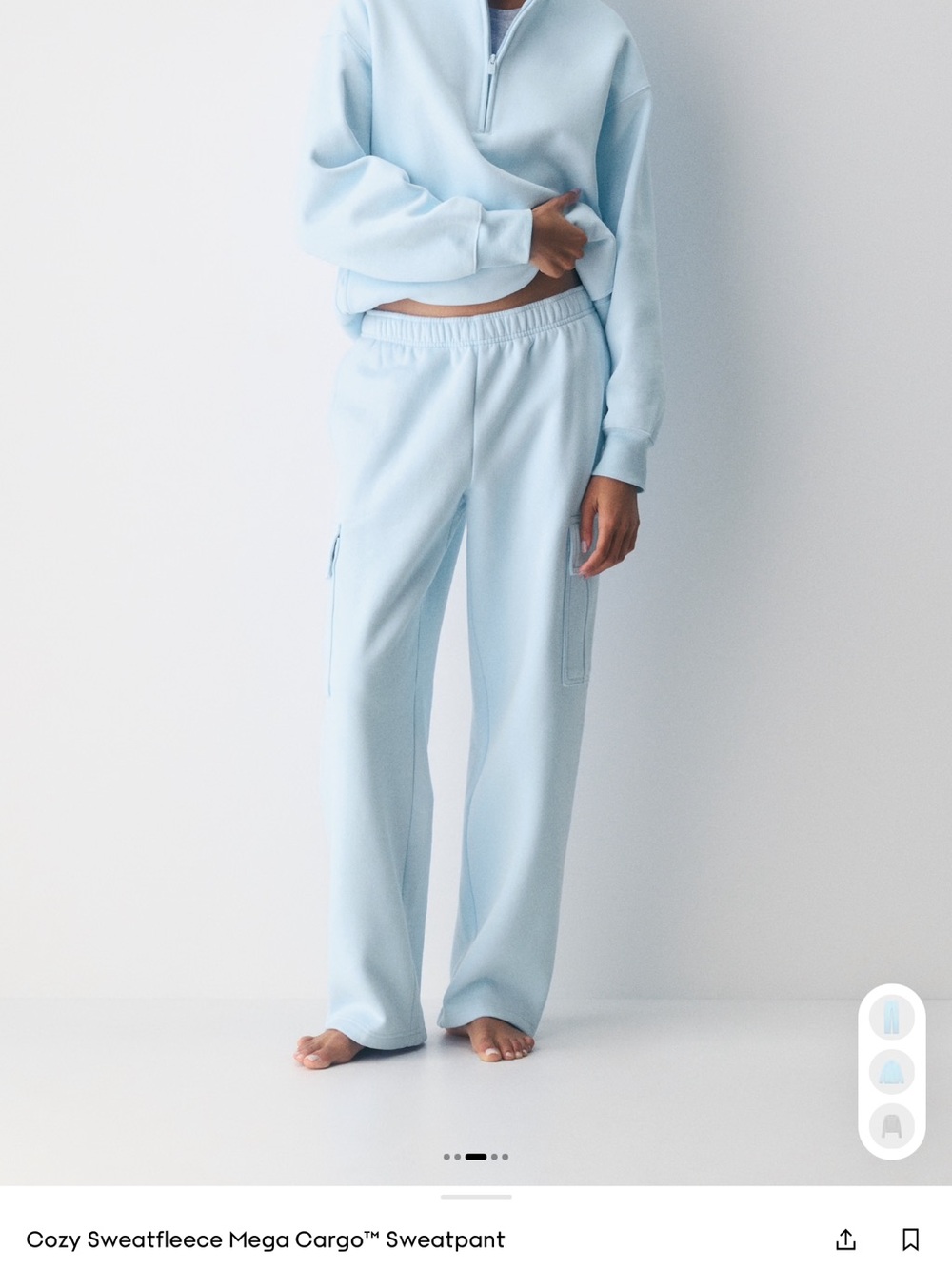 Aritzia Light Blue Cargo Sweatpants